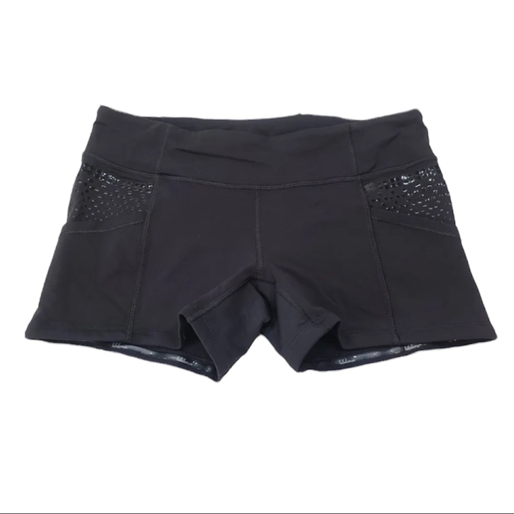 Lululemon Run Shorty Short Black Power Luxtreme Size 10 Womens